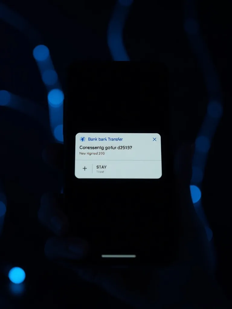 Close up of a bank transfer confirmation on a smartphone scr